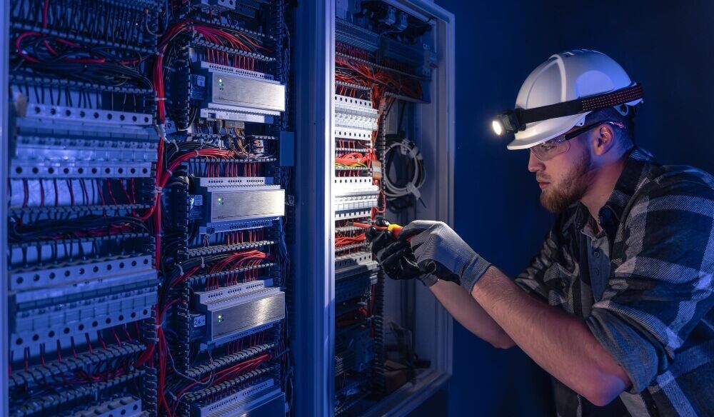 How to Upgrade an Aging Electrical Control System Without Causing Unscheduled Downtime An electrician checking an electrical system