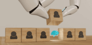 Using AI to Optimize Supplier Selection and Management rendering hand robot artificial intelligence man try to find pull or put an idea